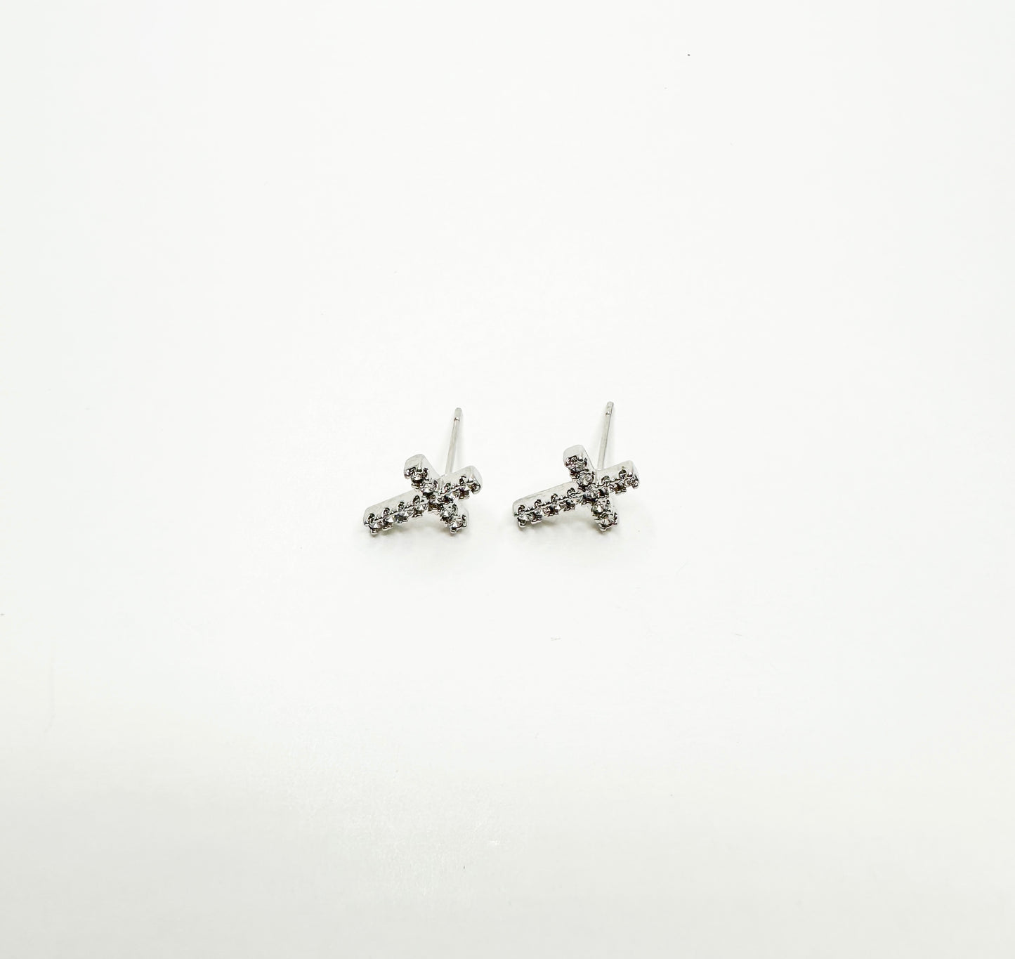 Silver Cross Studs