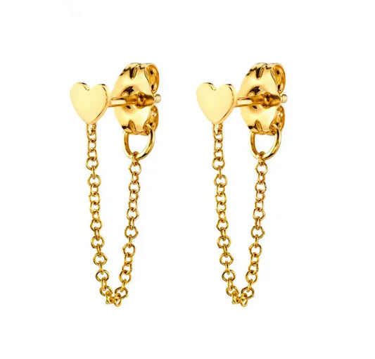 Gold Heart Earrings