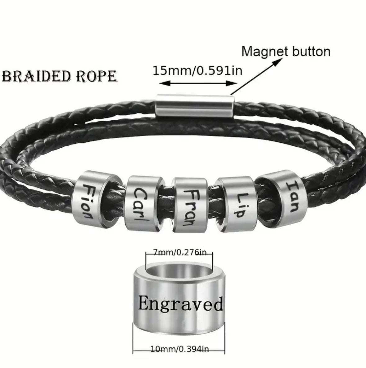 Brazalete trenzado personalizado