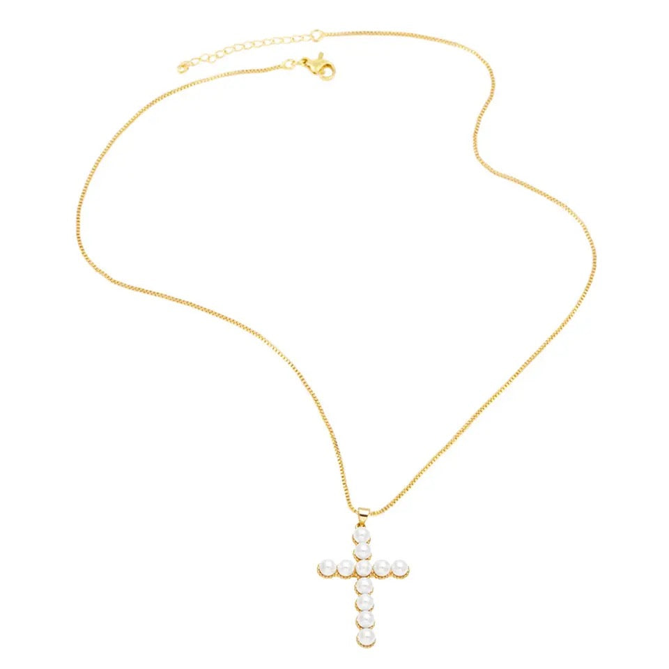 Cruz de Perla Necklace