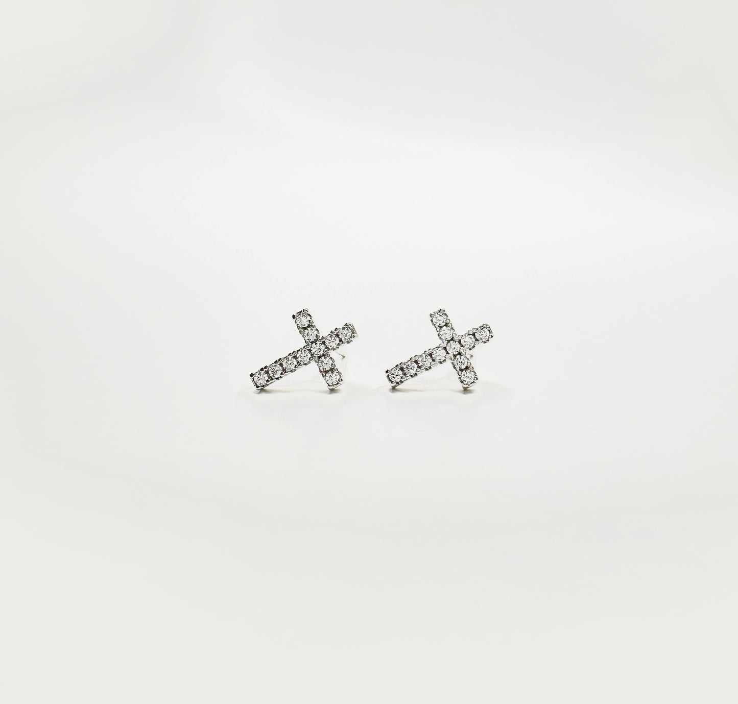 Silver Cross Studs