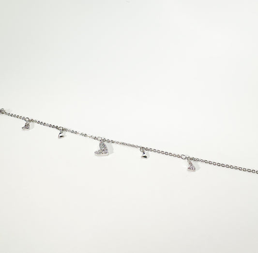 Heart Anklet Silver