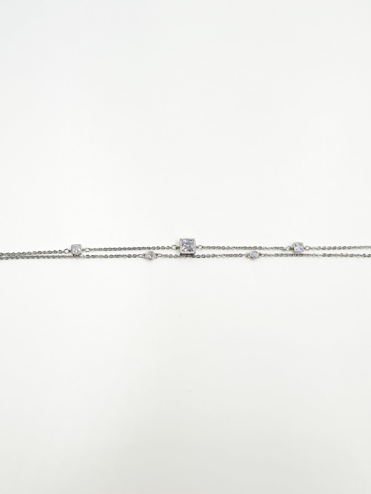 Zircon Silver Anklet