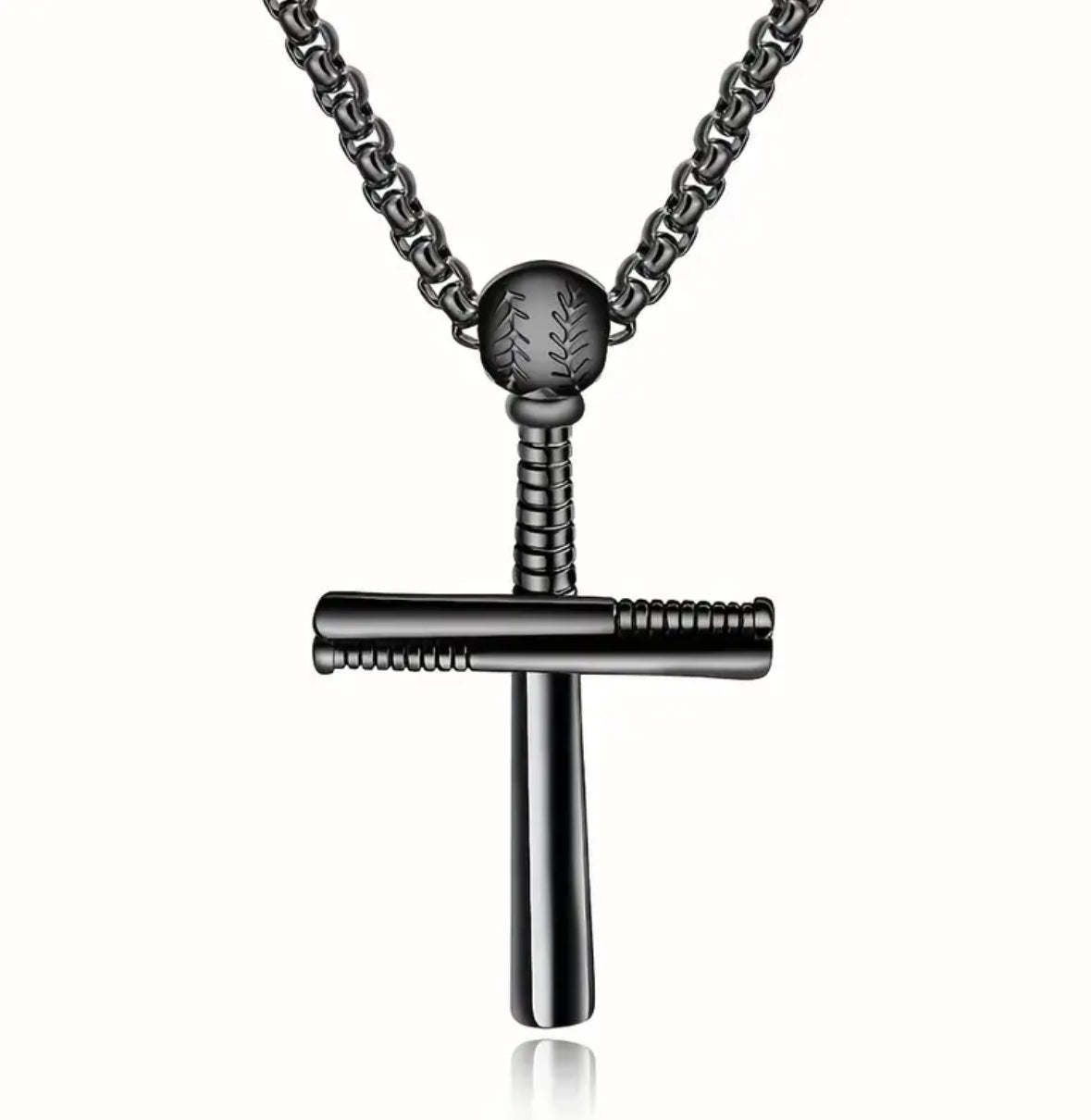 Baseball style cross Necklace